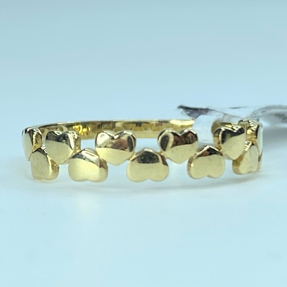 Adorable Double Rows Heart Stackable Ring S7 14k … - image 1